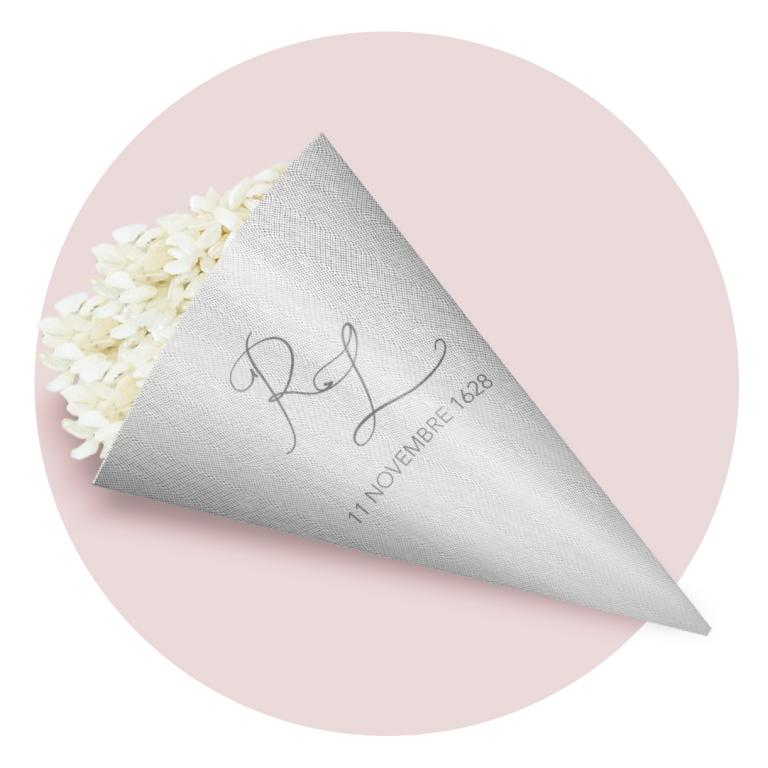 Immagine prodotto: Kit da 25 coni  PORTA RISO personalizzati con stampa in CARTONCINO SAVILE ROW TWEED